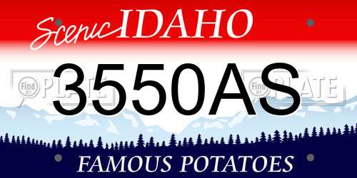3550AS Idaho License Plate