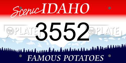 3552 Idaho License Plate
