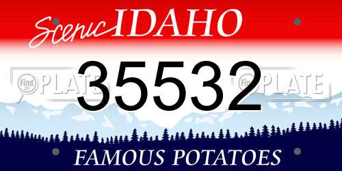 35532 Idaho License Plate
