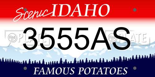 3555AS Idaho License Plate