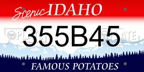 355B45 Idaho License Plate