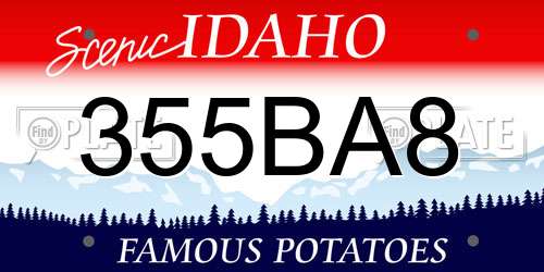 355BA8 Idaho License Plate