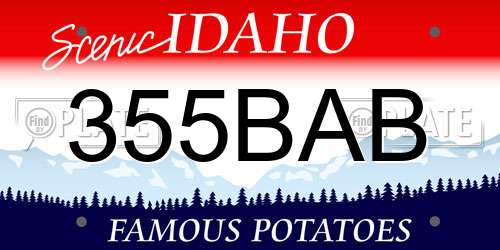 355BAB Idaho License Plate