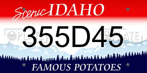 355D45 Idaho License Plate