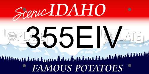355EIV Idaho License Plate