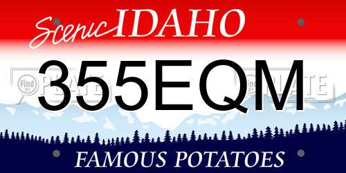355EQM Idaho License Plate