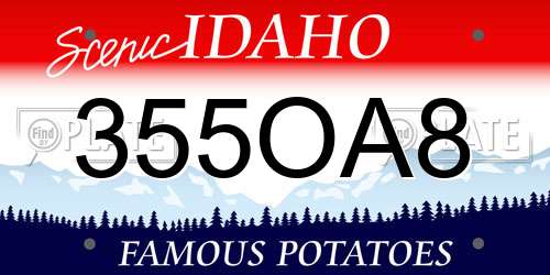 355OA8 Idaho License Plate