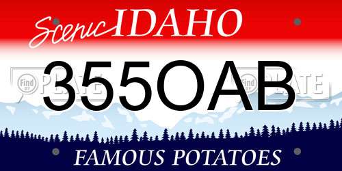 355OAB Idaho License Plate