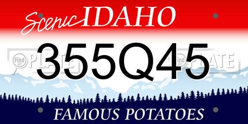 355Q45 Idaho License Plate