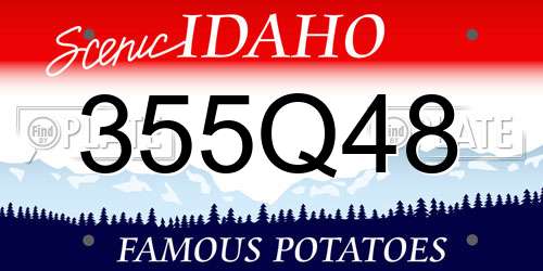 355Q48 Idaho License Plate