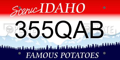 355QAB Idaho License Plate