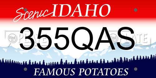 355QAS Idaho License Plate