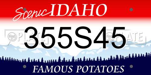 355S45 Idaho License Plate