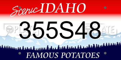 355S48 Idaho License Plate
