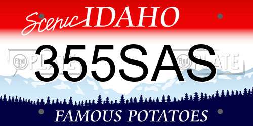 355SAS Idaho License Plate