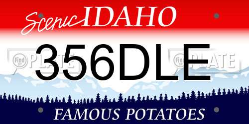 356DLE Idaho License Plate
