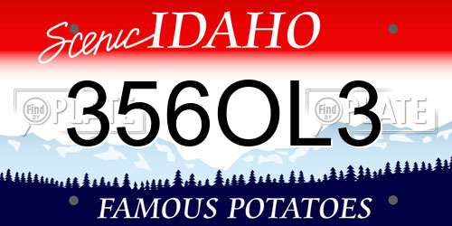 356OL3 Idaho License Plate