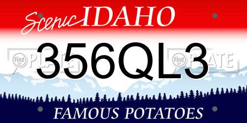 356QL3 Idaho License Plate
