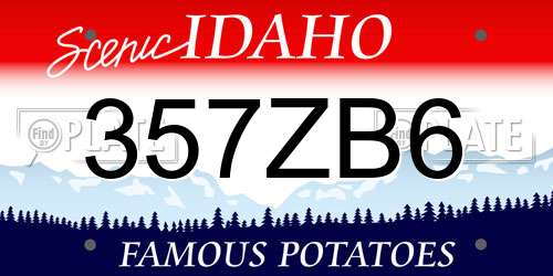 357ZB6 Idaho License Plate