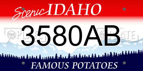 3580AB Idaho License Plate