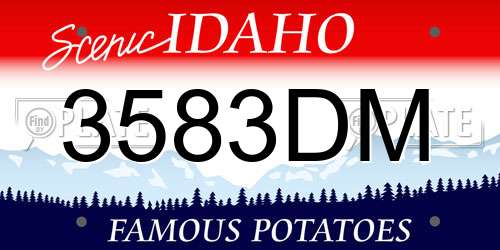 3583DM Idaho License Plate