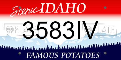 3583IV Idaho License Plate