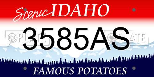 3585AS Idaho License Plate