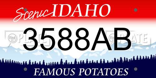 3588AB Idaho License Plate