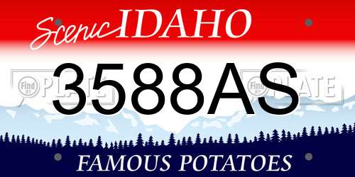 3588AS Idaho License Plate