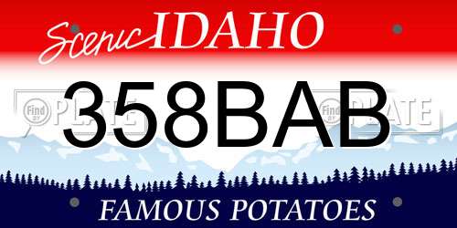 358BAB Idaho License Plate