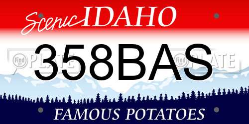 358BAS Idaho License Plate