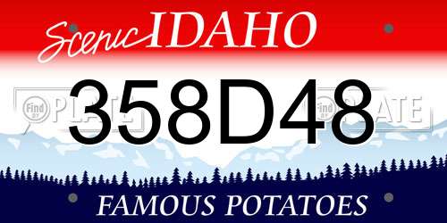 358D48 Idaho License Plate