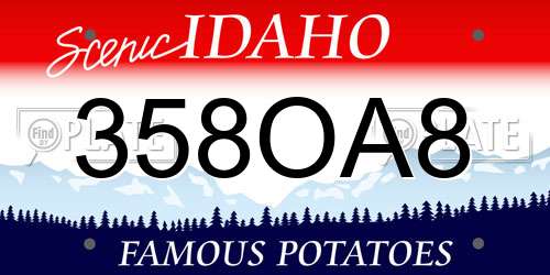 358OA8 Idaho License Plate