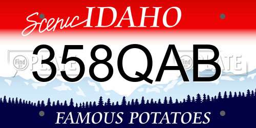 358QAB Idaho License Plate