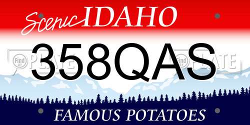 358QAS Idaho License Plate