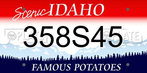 358S45 Idaho License Plate