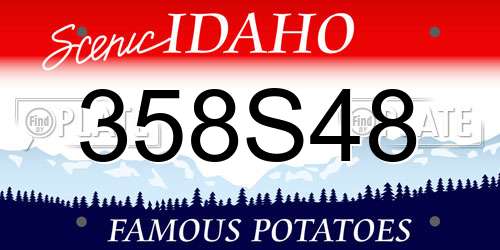 358S48 Idaho License Plate