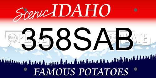 358SAB Idaho License Plate