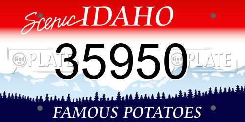35950 Idaho License Plate