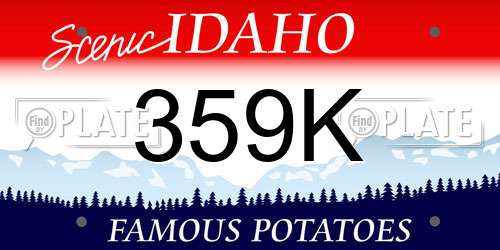 359K Idaho License Plate