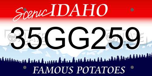 35GG259 Idaho License Plate