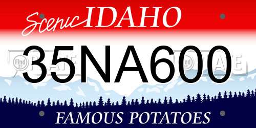 35NA600 Idaho License Plate