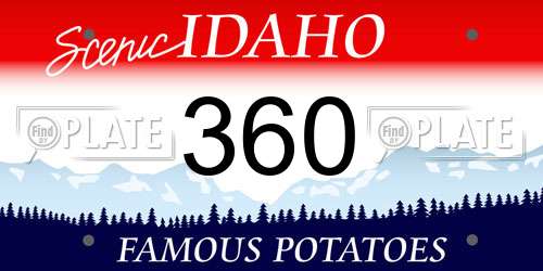 360 Idaho License Plate