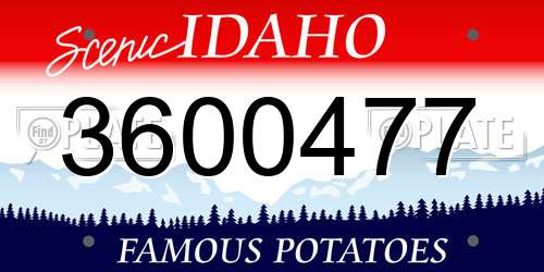 3600477 Idaho License Plate