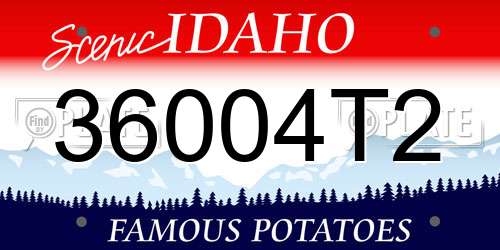 36004T2 Idaho License Plate