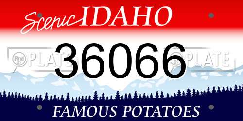 36066 Idaho License Plate