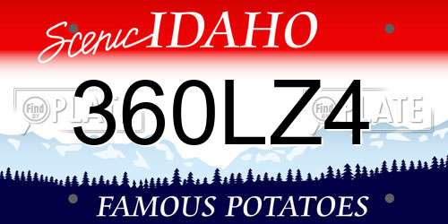 360LZ4 Idaho License Plate