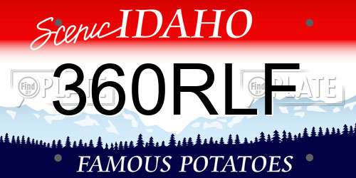 360RLF Idaho License Plate