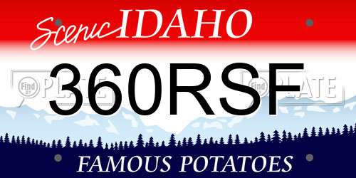 360RSF Idaho License Plate