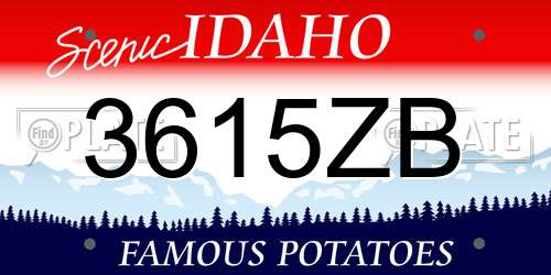 3615ZB Idaho License Plate